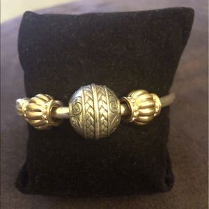 Brighton Hinged Bracelet with 3 Beads/Charms